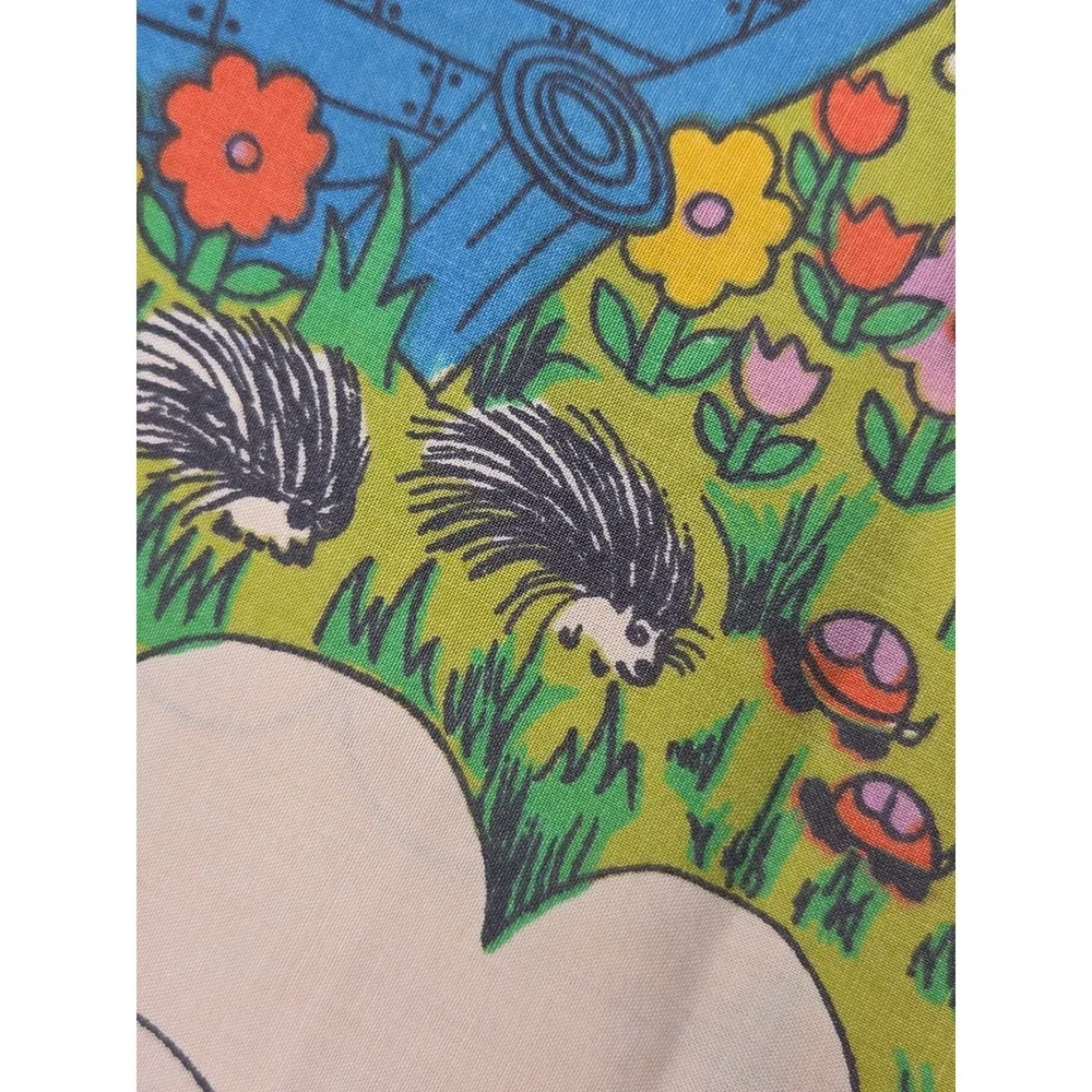 Vintage 1970s Sears Noah's Ark Psychedelic Mod Colorful Retro Pillow Case STD
